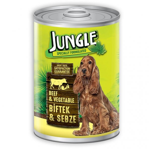Jungle Biftekli Sebzeli Konserve Köpek Maması  415 gr