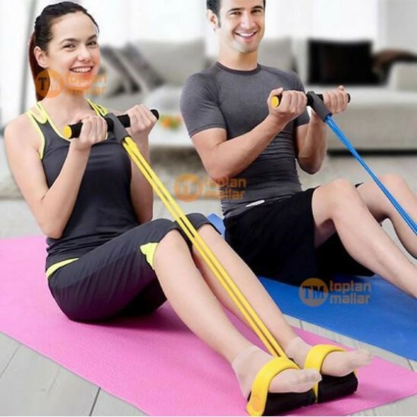 Body Trimmer Egzersiz Aleti El Ayak Direnç Yayı Lastiği Spor Fitness Vücut Karın Kondisyon Lastik - 2