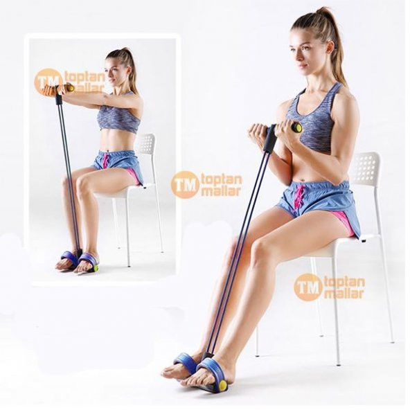 Body Trimmer Egzersiz Aleti El Ayak Direnç Yayı Lastiği Spor Fitness Vücut Karın Kondisyon Lastik - 3