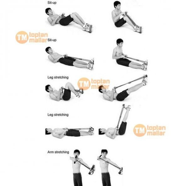 Body Trimmer Egzersiz Aleti El Ayak Direnç Yayı Lastiği Spor Fitness Vücut Karın Kondisyon Lastik - 5
