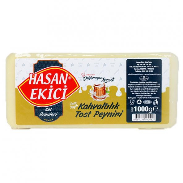 Hasan Ekici Tam Yağlı Kaşar Peyniri 1 Kg