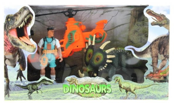 Dinozor Avcısı Tiriceratops  Oyun Seti - 3