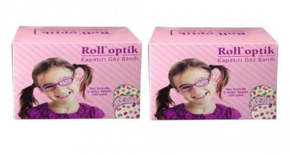 Roll Optik Kız Çocuk Kapama Bandı 100 Adet 2li Paket