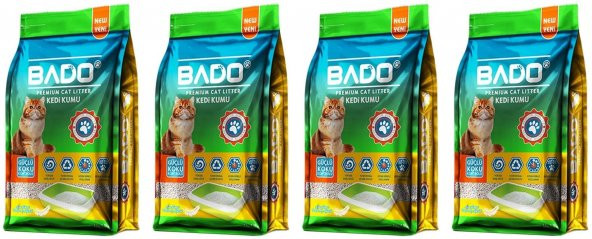 Bado Premium Sabun Kokulu Kedi Kumu Kalın 5 Lt X 4 Paket Toplam 20 Lt