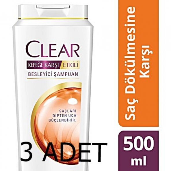 Clear Şampuan Kadınlara Özel Saç Dökülmelerine Karşı 550 ml 3 Ad