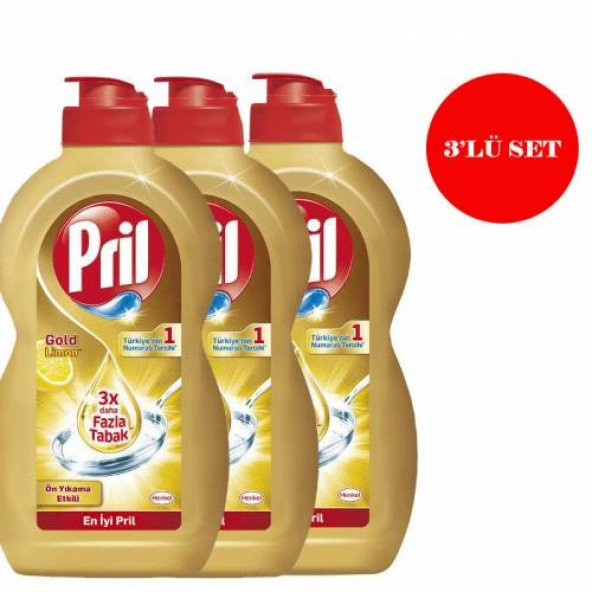 PRİL GOLD BULAŞIK DETERJANI LİMON 750 ML 3 ADET