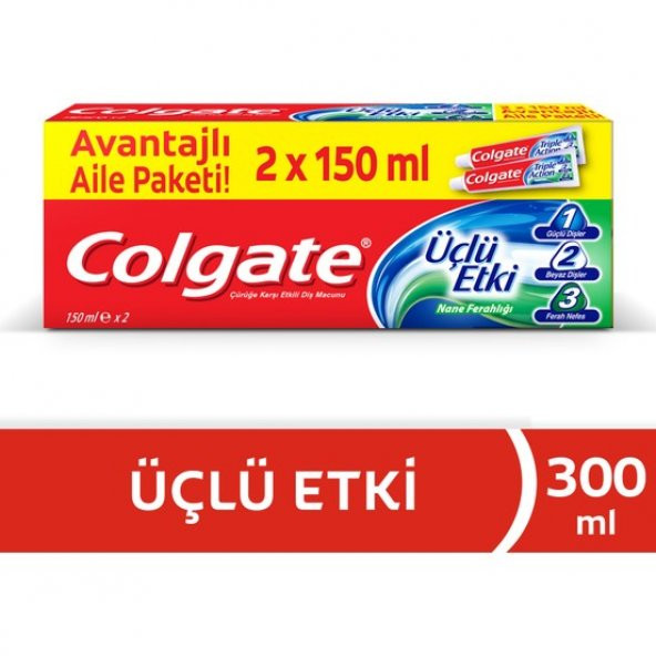 Colgate Diş Macunu Üçlü Etki 2X150 ml