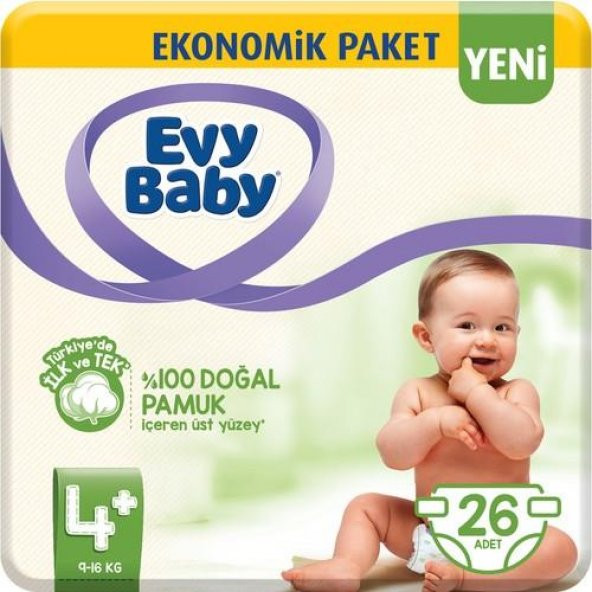 Evy Baby Bebek Bezi 4+ Beden 9-16 Kg 26 Adet