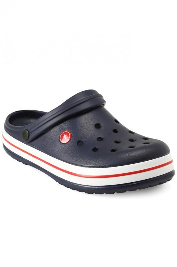 Unisex Lacivert Beyaz Crocband Platform Clog Terlik - 5