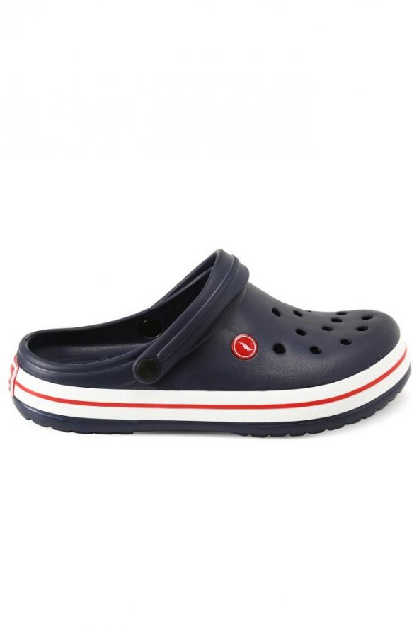 Unisex Lacivert Beyaz Crocband Platform Clog Terlik - 6