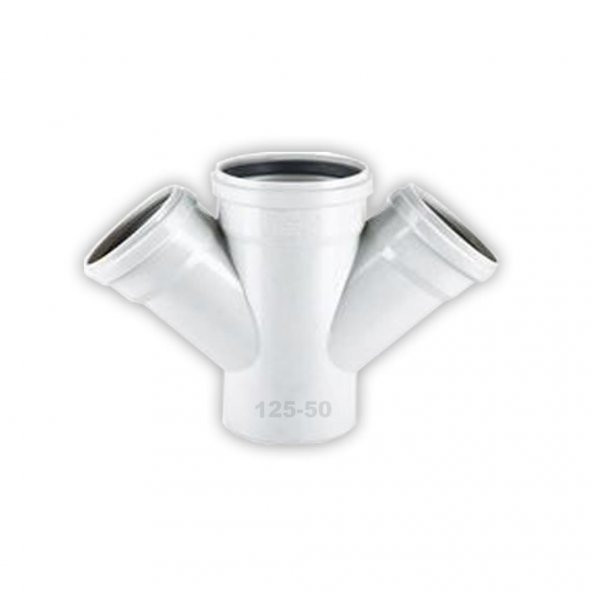 125*50 Pvc Çift Çatal 45 Derece - 1