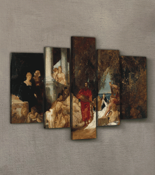 Hans Makart 5 Parça Kanvas Tablo 135X85 Cm - 2