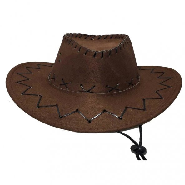SÜET İPLİ KOVBOY ŞAPKASI