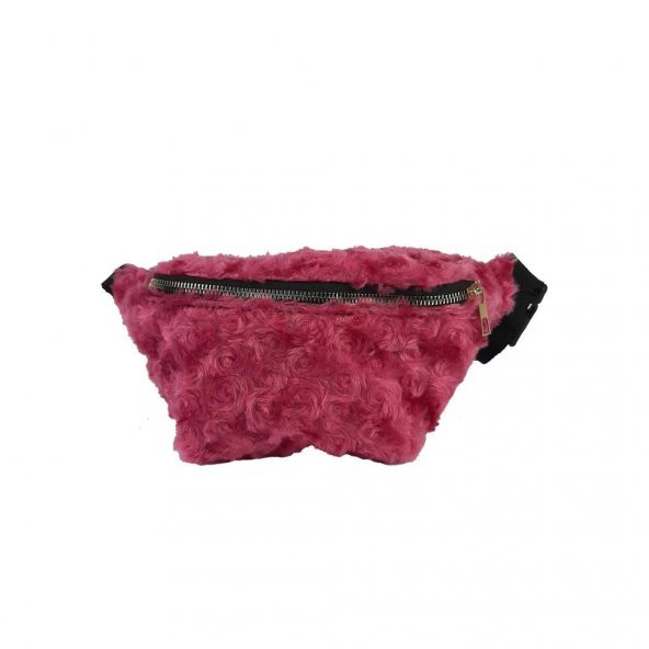 Amay Peluş Pembe Kemerli Kadın Bel Çantası