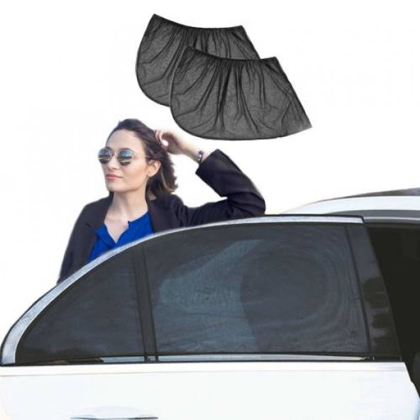 2 ADET Araba Yan Cam Perdesi Sineklik Araç Oto Güneşlik Örtü Perde - 6