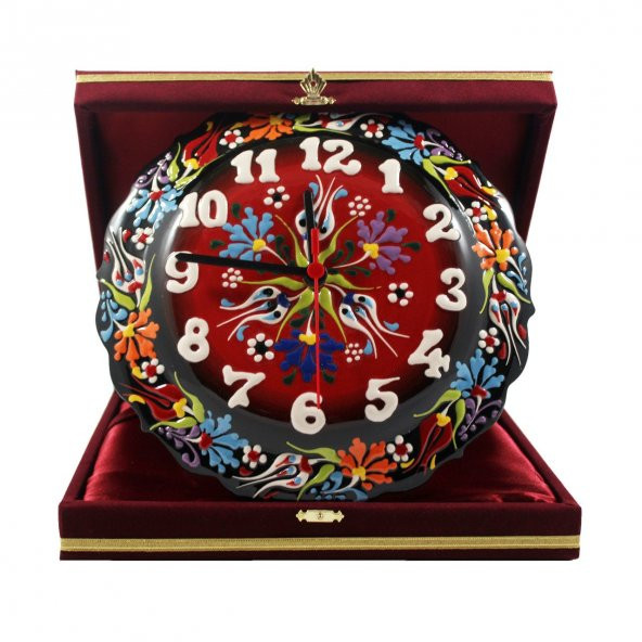 Dekoratif Çini Saat  25 cm Kadife Kutusuz - 2
