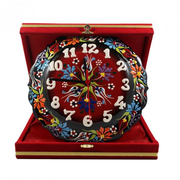 Dekoratif Çini Saat  25 cm Kadife Kutusuz - 3