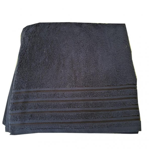 Üç Şeritli Banyo Havlusu Pamuk Kumaş Lacivert Renk - 2