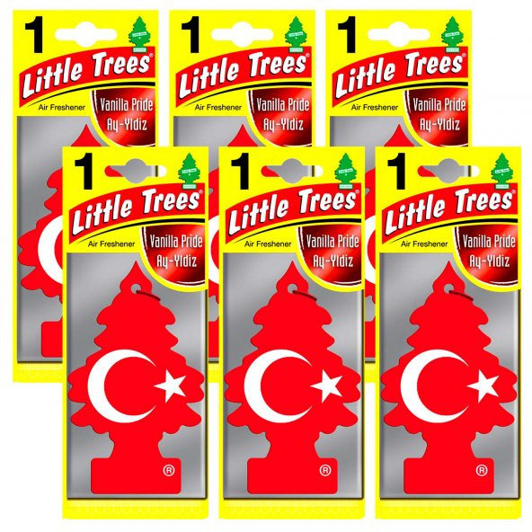 Little Trees TÜRK Bayrağı Vanilya Aromalı Oto Kokusu 6 Adet