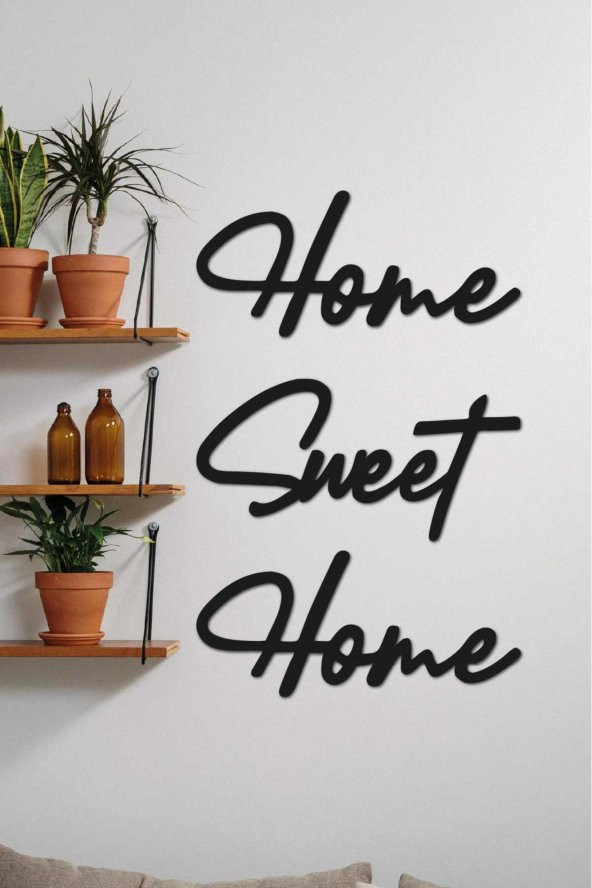 Home Sweet Home Duvar Tablosu Dekoratif Ahşap Tablo Kapı Süsü