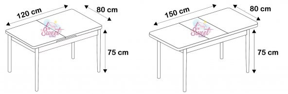 Sweet Home Açılır Venüs Kuvaras Masa 4 Adet Loren Sandalye S.Deri Kahve Takım - 3