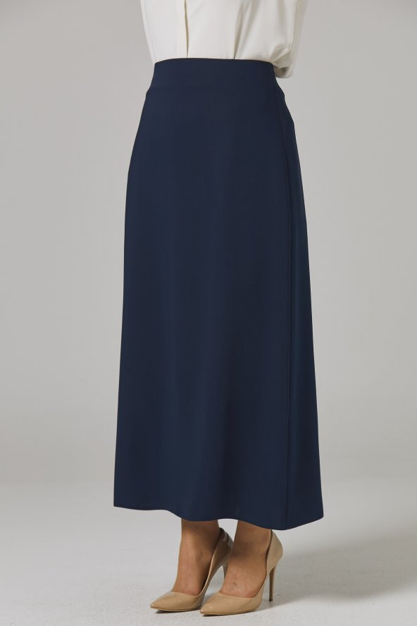 KADIN BÜYÜK BEDEN ÇAN ETEK SORALLİNE 778 LACİVERT SORALLİNE - 4