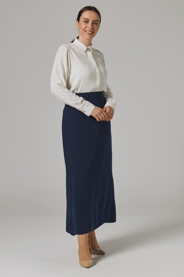 KADIN BÜYÜK BEDEN ÇAN ETEK SORALLİNE 778 LACİVERT SORALLİNE - 6