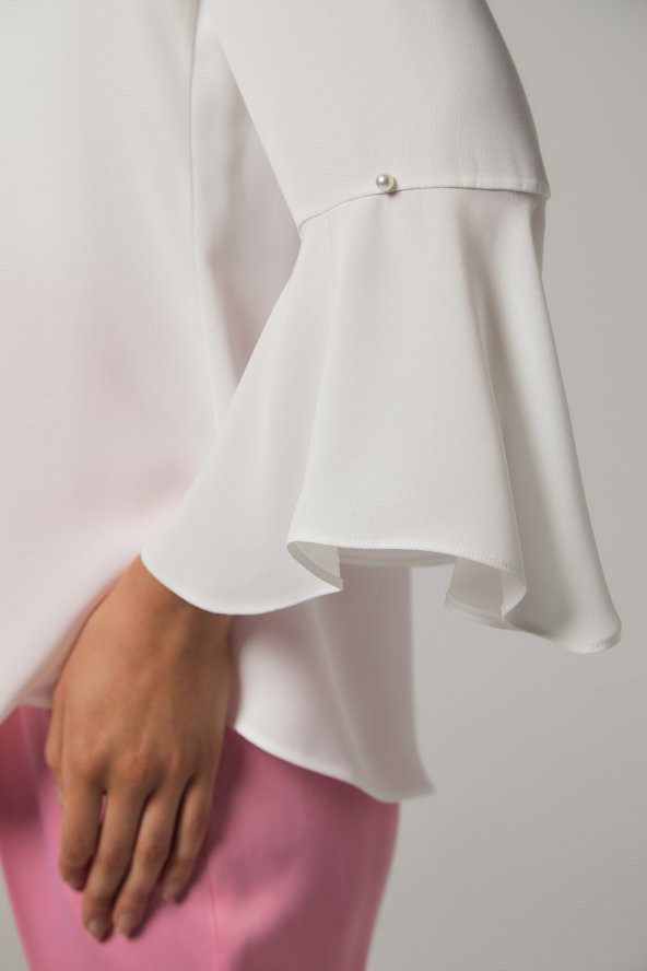 BAYAN ABİYE BLUZ SORALLİNE '' 4195 KREM - 3