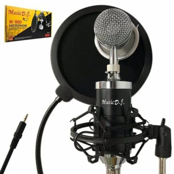 M-900 Yayıncı Mikrofonu Seti + Stand + Pop Filtre Stüdyo Kayıt