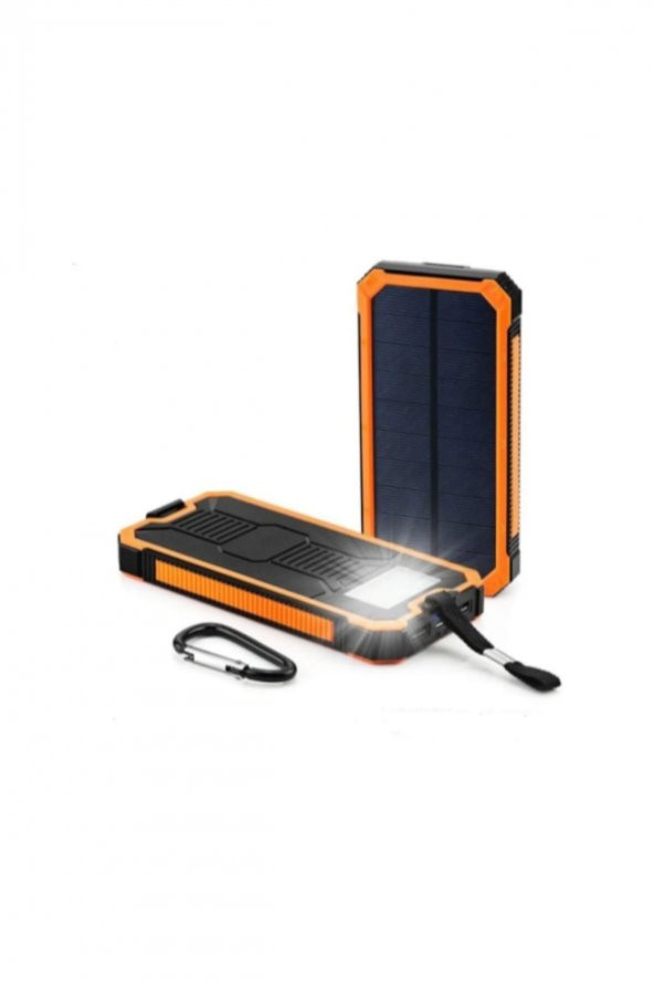 AteşTech 12000 Mah  Taşınabilir Güneş Enerjli Solar Powerbanki 6 Led