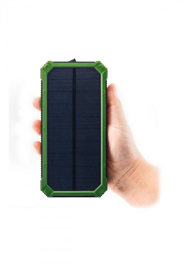 AteşTech 12000 Mah  Taşınabilir Güneş Enerjli Solar Powerbanki 6 Led - 7
