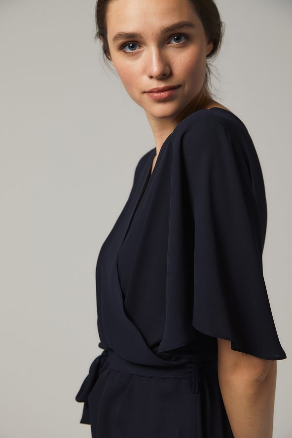 BAYAN BLUZ KRUVAZE BAĞLAMALI SORALLİNE 4197 LACİVERT - 2