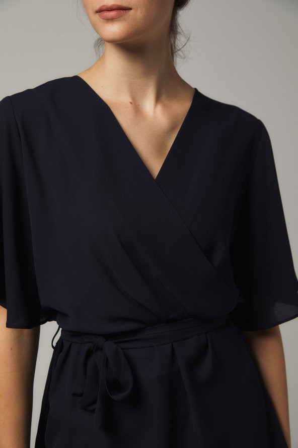 BAYAN BLUZ KRUVAZE BAĞLAMALI SORALLİNE 4197 LACİVERT - 3