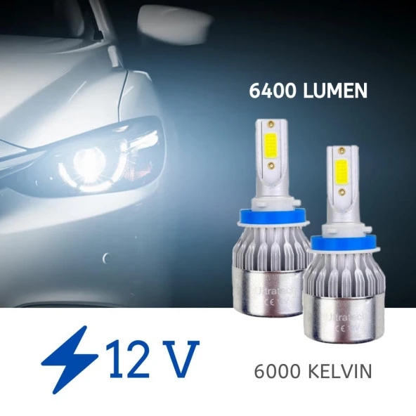 Ultratech H1 Led Xenon Ampul - Şimşek Etkili (3200LM) ürün görseli 1