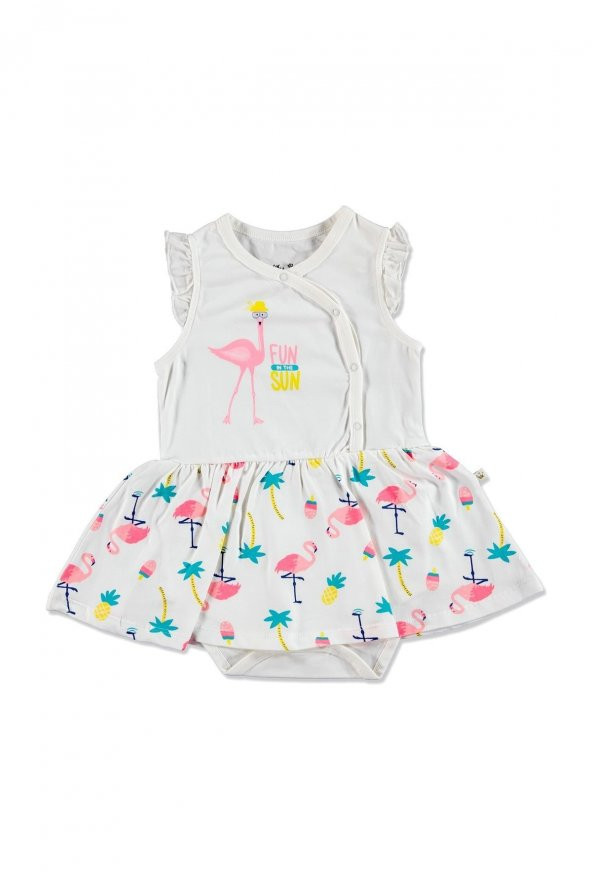 For My Baby Yaz Kız Bebek Flamingo Elbise Body