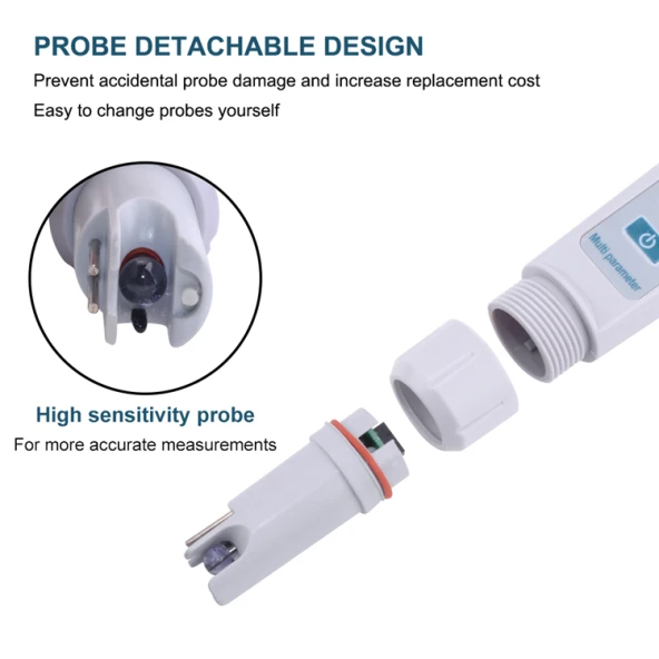 AEK-Tech PH-686 4'ü 1 arada PH Metre TDS EC ve Sıcaklık Ölçer - Resim 5