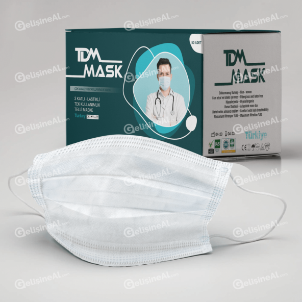 Ultrasonik 3 Katlı Burun Telli Çocuk Medikal Maske 10lu Beyaz