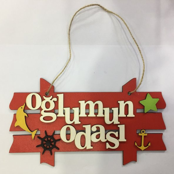 Oğlumun Odası Kapı Süsü Kırmızı - 2