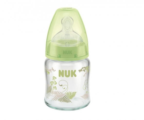 Nuk First Choice Plus 0-6 Ay Cam Biberon 120 Ml - Yeşil