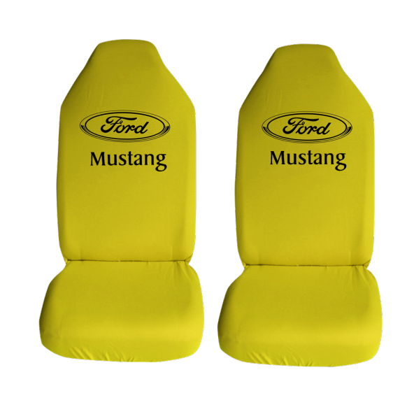 Ford Mustang Özel Araba Oto Koltuk Kılıfı Ön Arka Takım Sarı Penye Araca Özel Baskılı