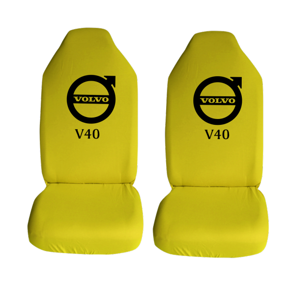 Volvo V40 Özel Araba Oto Koltuk Kılıfı Ön Arka Takım Sarı Penye Araca Özel Baskılı
