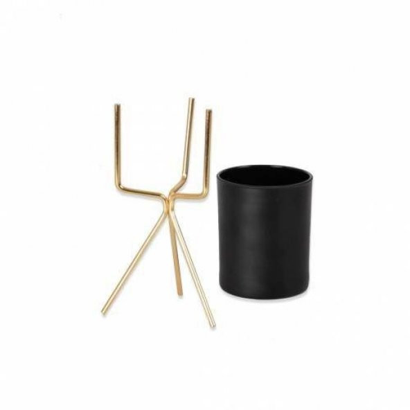 MUMLUK KAKTÜSLÜK  3 AYAKLI METAL SİYAH - 6