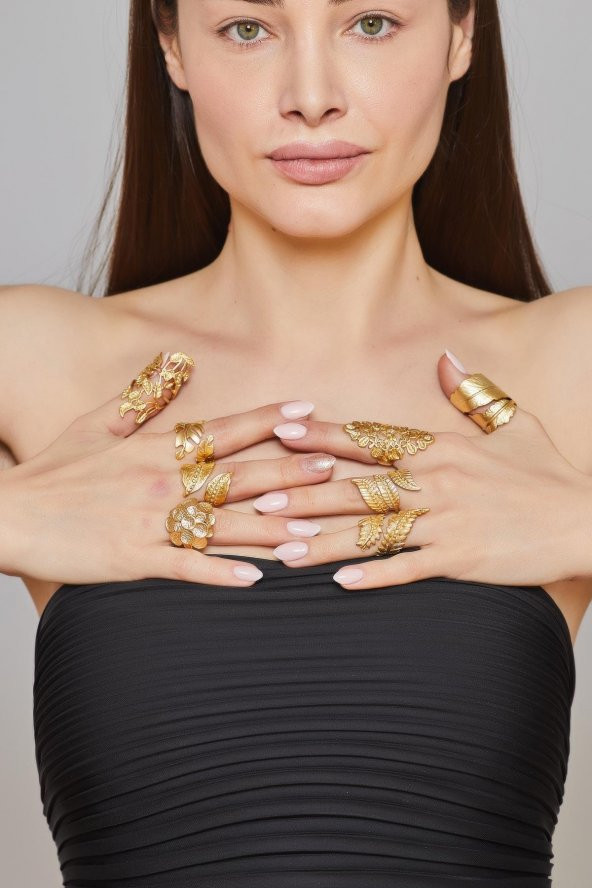 ZeyDor Antik altın kaplama  Tasarım Yüzük  1568 - 3