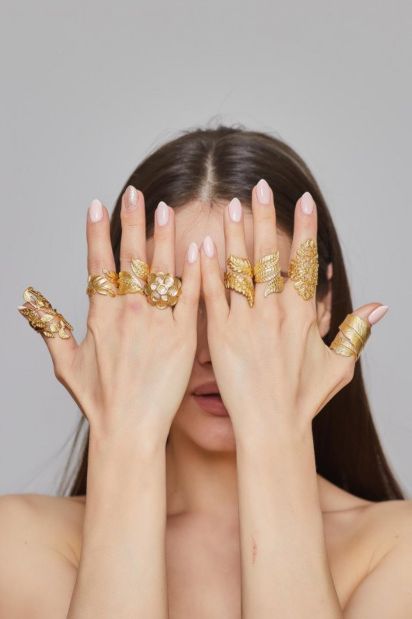 ZeyDor Antik altın kaplama  Tasarım Yüzük  1568 - 4