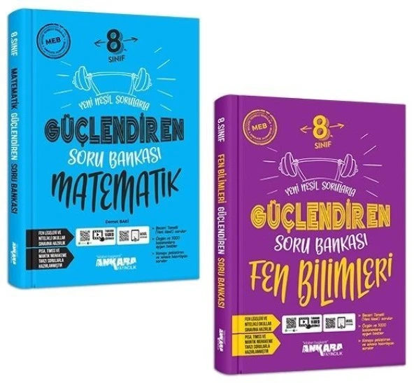 Ankara 2025 8. Sınıf Matematik + Fen Bilimleri Güçlendiren Soru Seti 2 Kitap