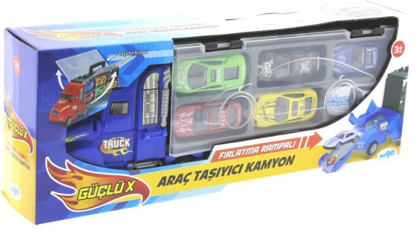 Fırlatma Rampalı Araç Taşıyıcı Mavi Kamyon - 3