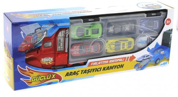 Fırlatma Rampalı Araç Taşıyıcı Kırmızı Kamyon - 3