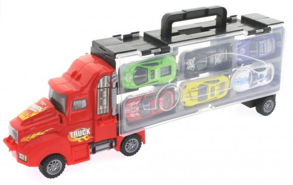 Fırlatma Rampalı Araç Taşıyıcı Kırmızı Kamyon - 4