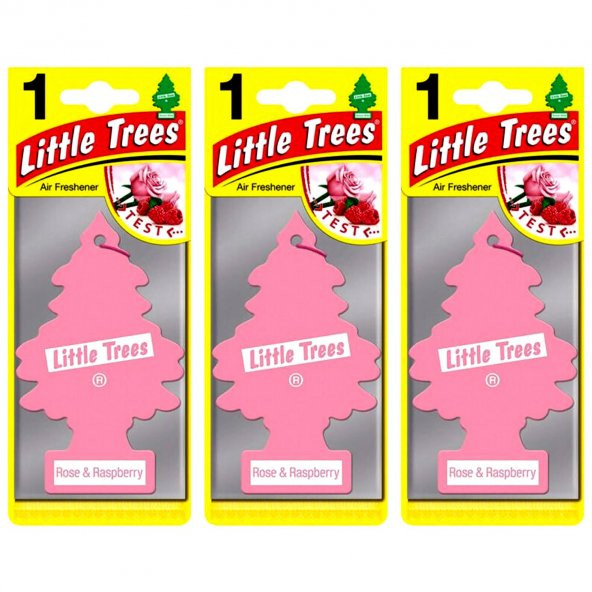Little Trees Rose&Raspberry Gül & Ahududu Oto Kokusu 3 Adet