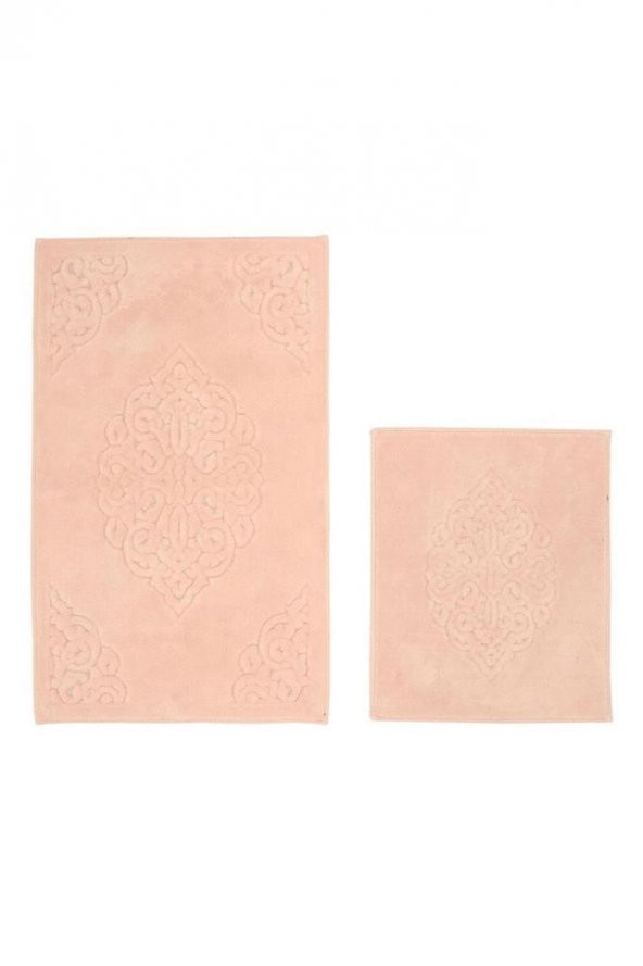 Osmanlı Pamuk Banyo Paspas Seti 2li Pudra - Resim 3